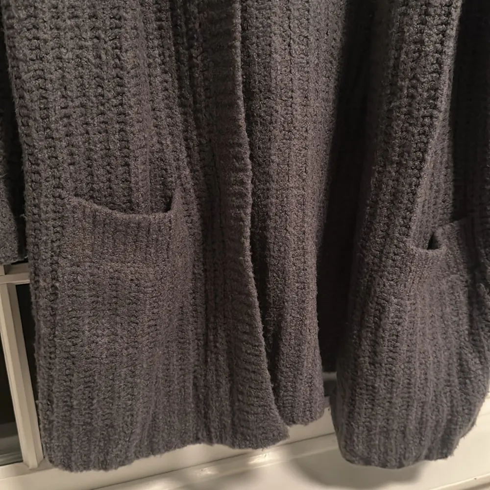 The Kooples Sport gray cardigan thick knit corset tied on each side Large nwot - Image 5