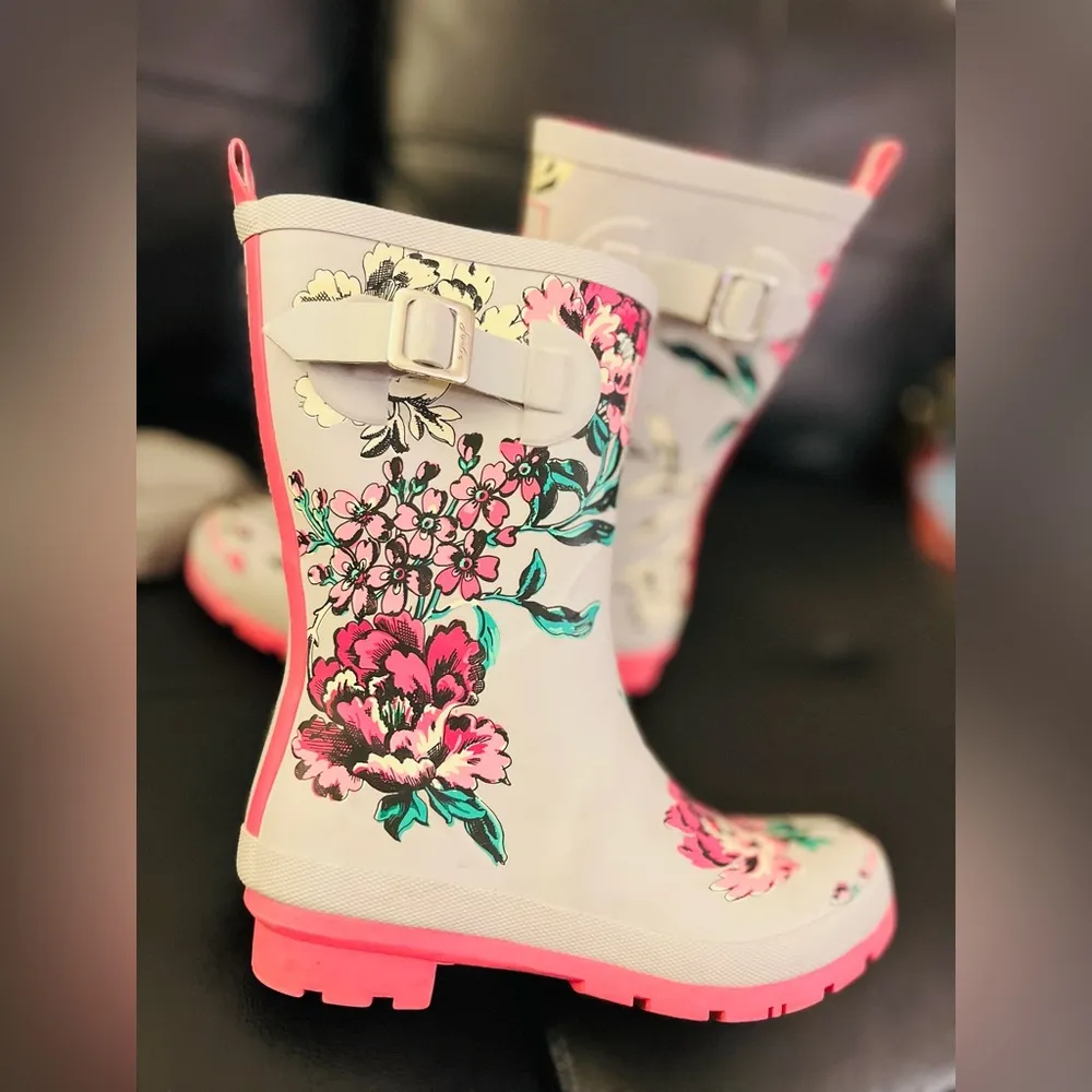 Joules Women's Molly Welly Silver Harvest Floral Knee - Image 7