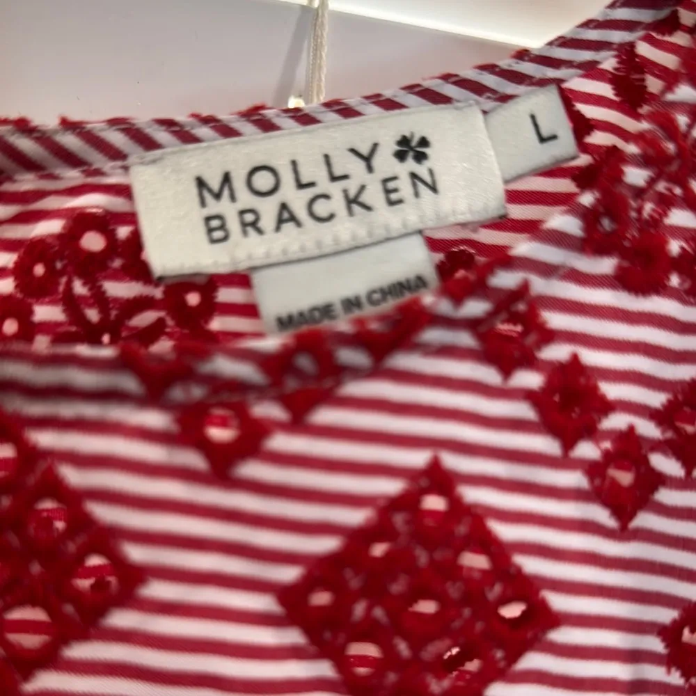 Molly Bracken Red eyelet Women's Top - Image 3