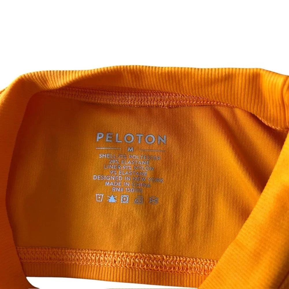 Peloton Women’s M Cadet Rib High Neck Cutout Sports‎ Bra Bright Orange Athletic - Image 4