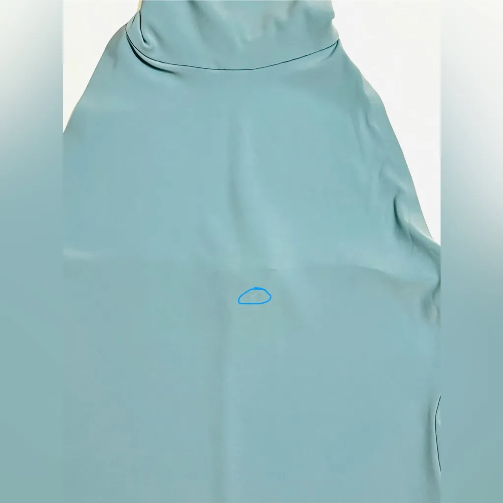 Norma Kamali Halter Turtle Side Slit Gown in Powder Blue, size S - Image 8