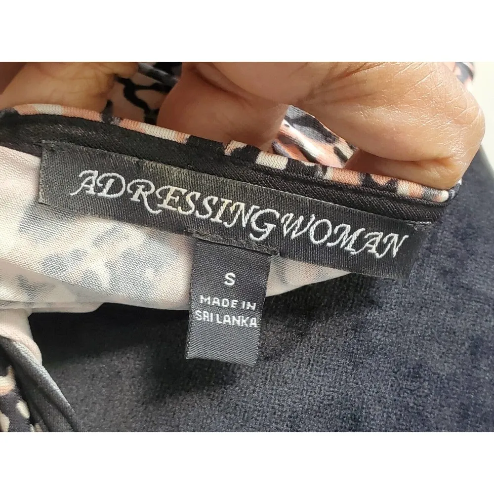 Adressing Women Multicolor Polyester Round Neck Long Sleeve Knee Length Dress S - Image 8