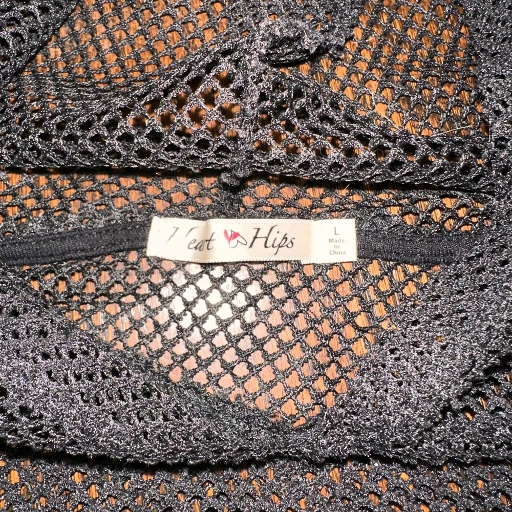 Mesh hooded long sleeve crop top Black Size L - Image 2