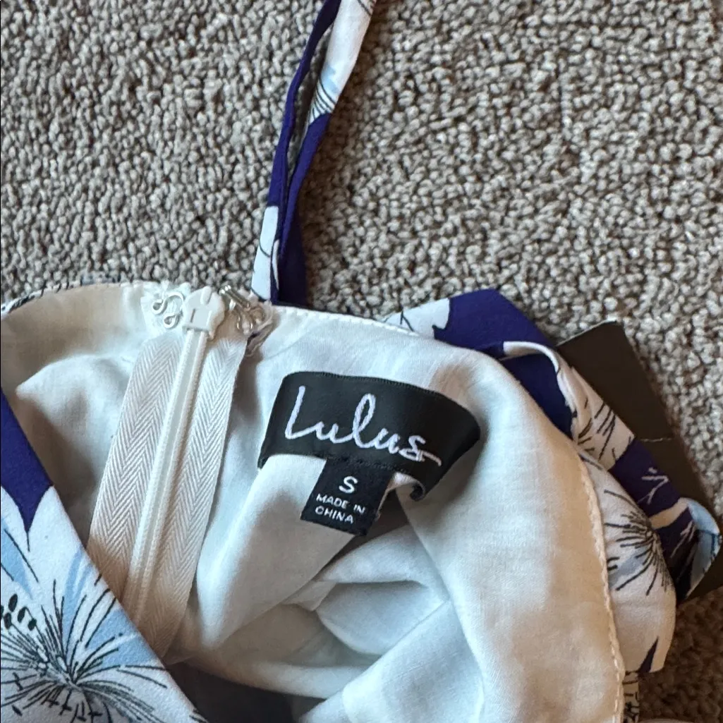 Lulus Valley Isle Royal Blue Floral Print Maxi Dress SIZE S - Image 7