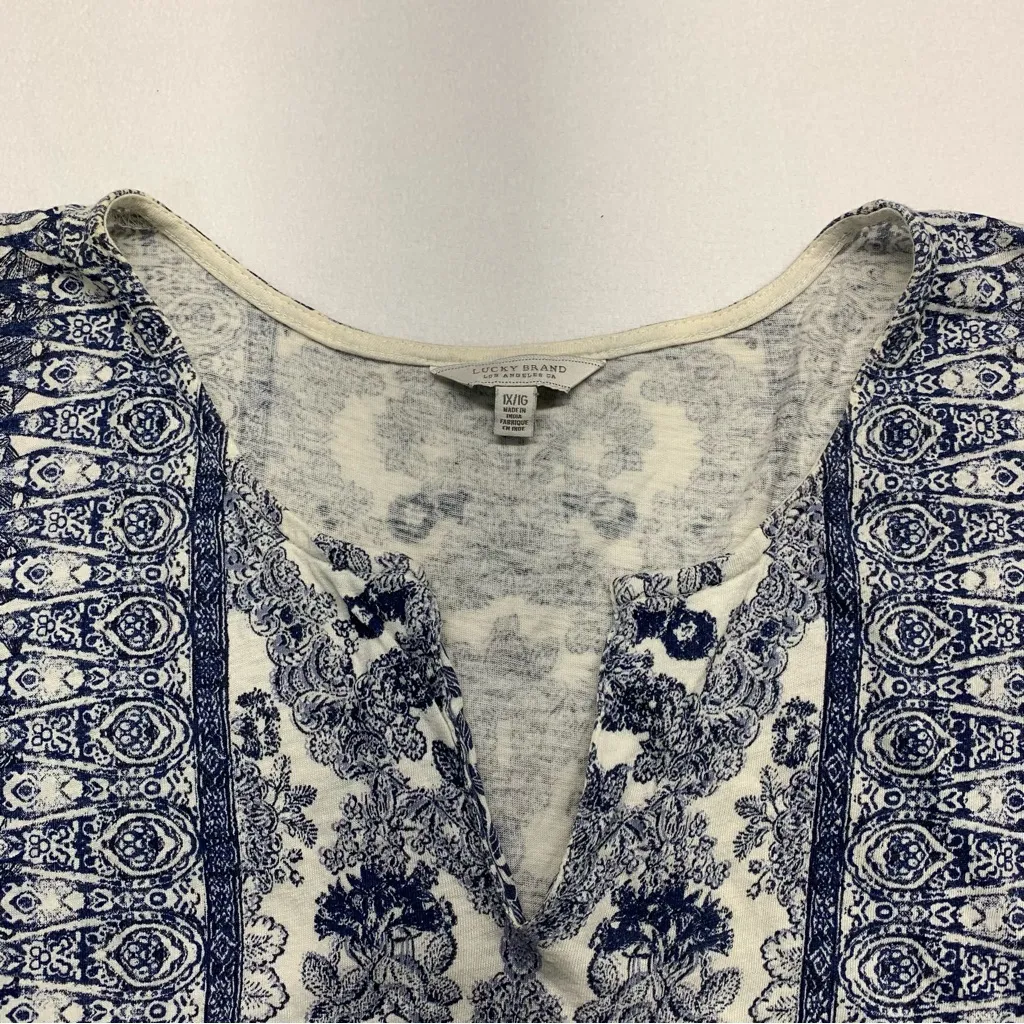 Lucky Brand Blue Sleeveless Tie Front Blouse - Image 7