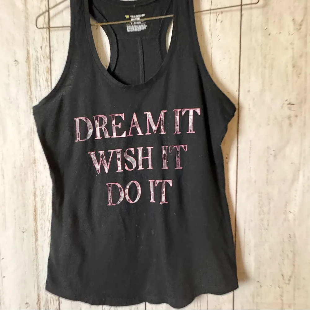 Tek Gear Athletic Sporty Dream It Wish It Do It Black Graphic Tank Top Sz S - Image 3