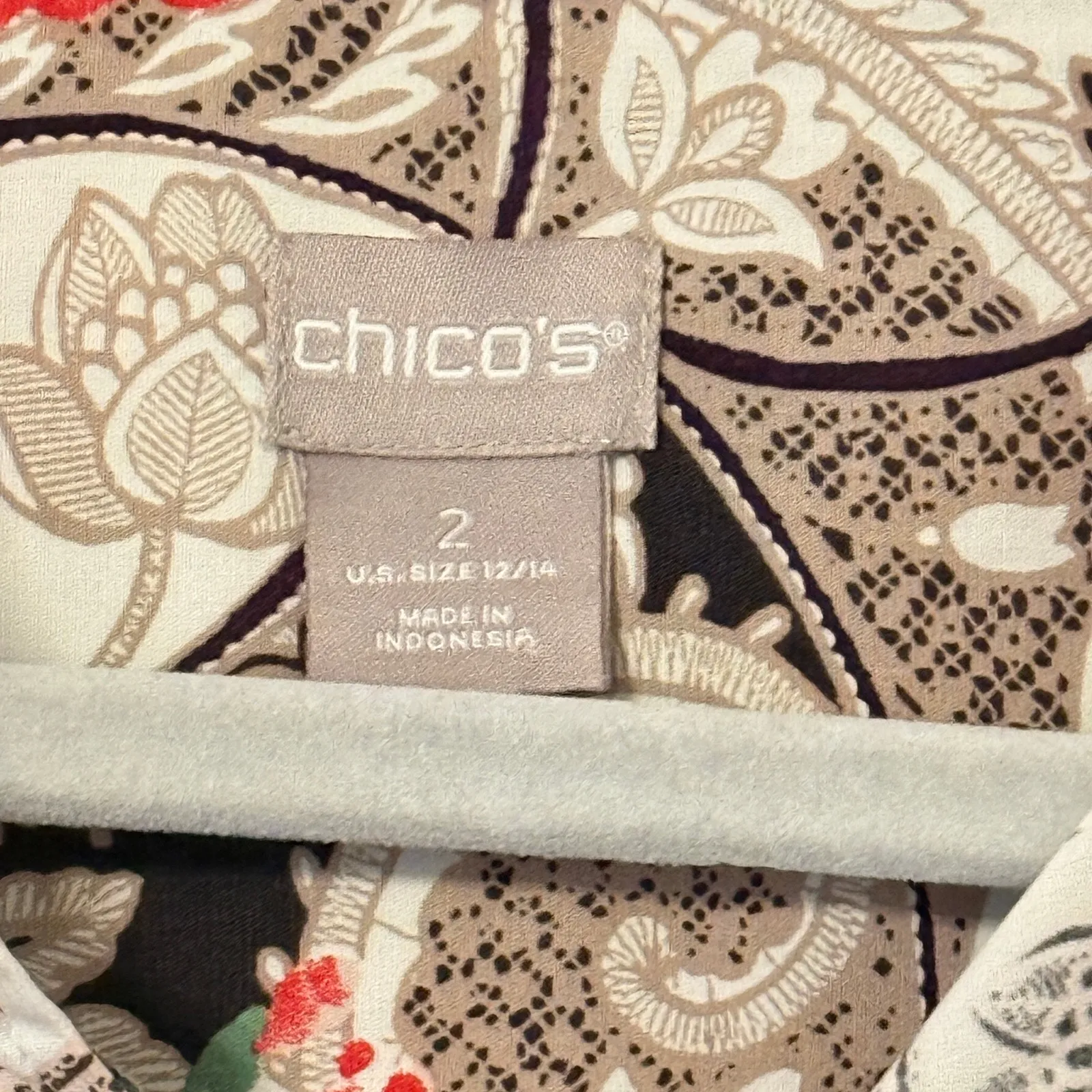 Chicos Silky Soft Floral Button Down Charm Easy Shirt Sz Lrg/2 Office‎ Siren Y2K - Image 6