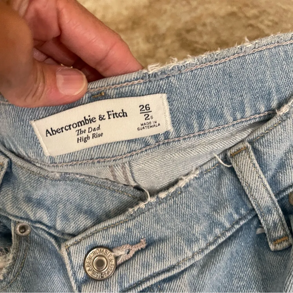 Abercrombie Fitch The Dad High Rise Straight  Womens Jeans 26/2 crossover‎ fly - Image 9