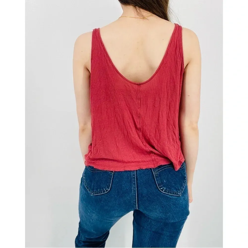 Free People Bullseye Twist Tank Top Rosy Red Size XS - Image 7