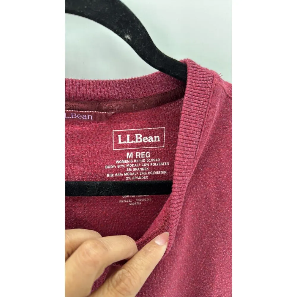 L.L.Bean SoftFlex Crewneck Dolman Sleeve Pullover flowy feel maroon size m Size M - Image 4