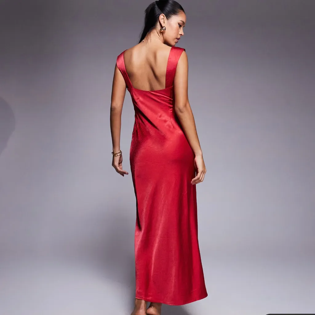 Princess Polly Radioactive satin square neck maxi dress in red 4 - Image 2