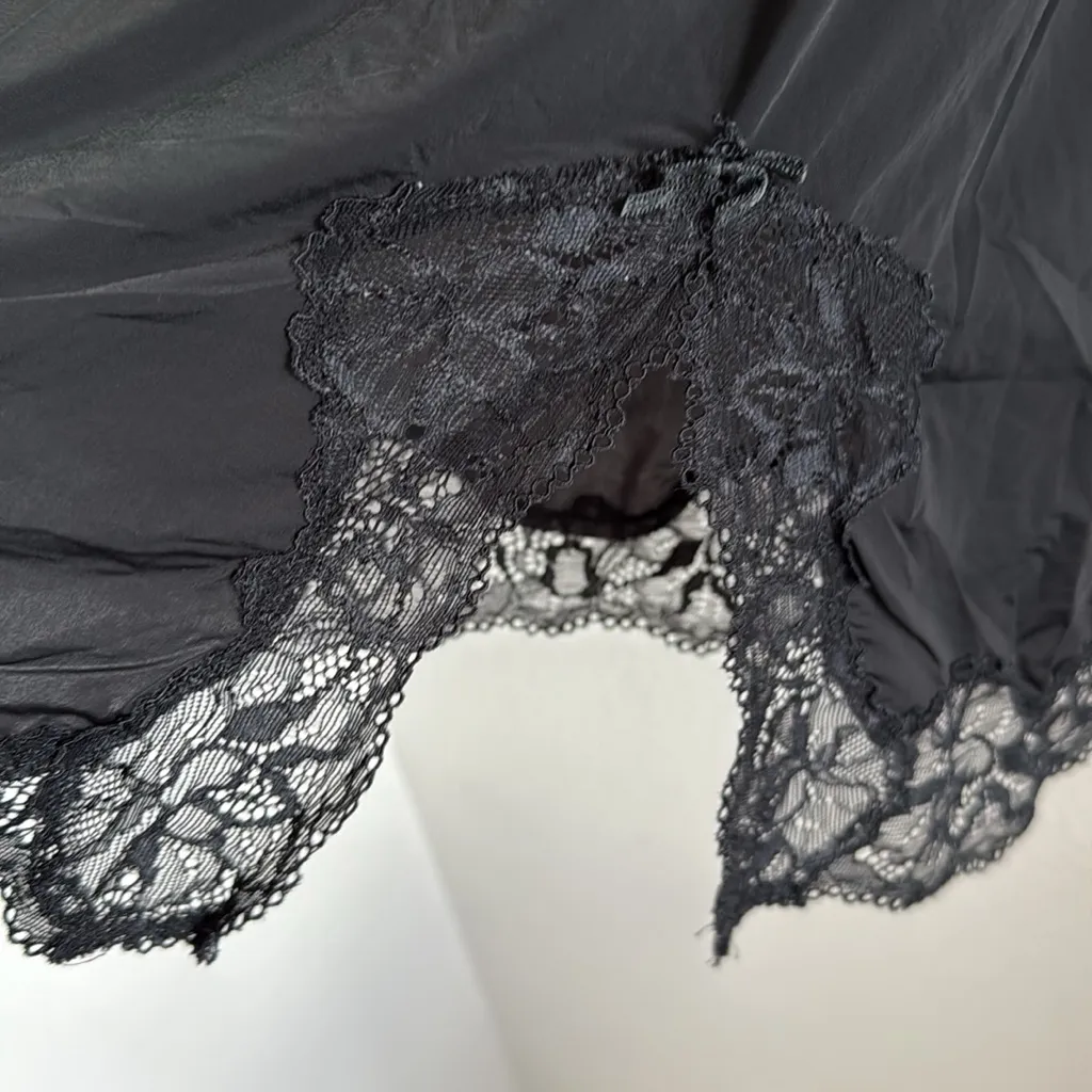 Victoria's Secret Black Lace Slip Nightie Chemise Small - Image 5