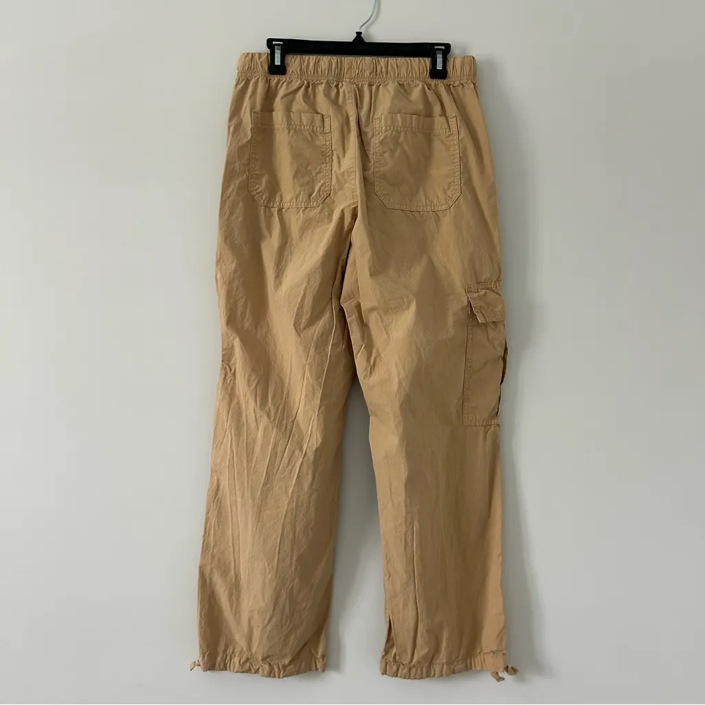Aerie Avenue Baggy Wide Leg Cargo Pants Y2K Pull On Casual Field Khaki M - Image 3