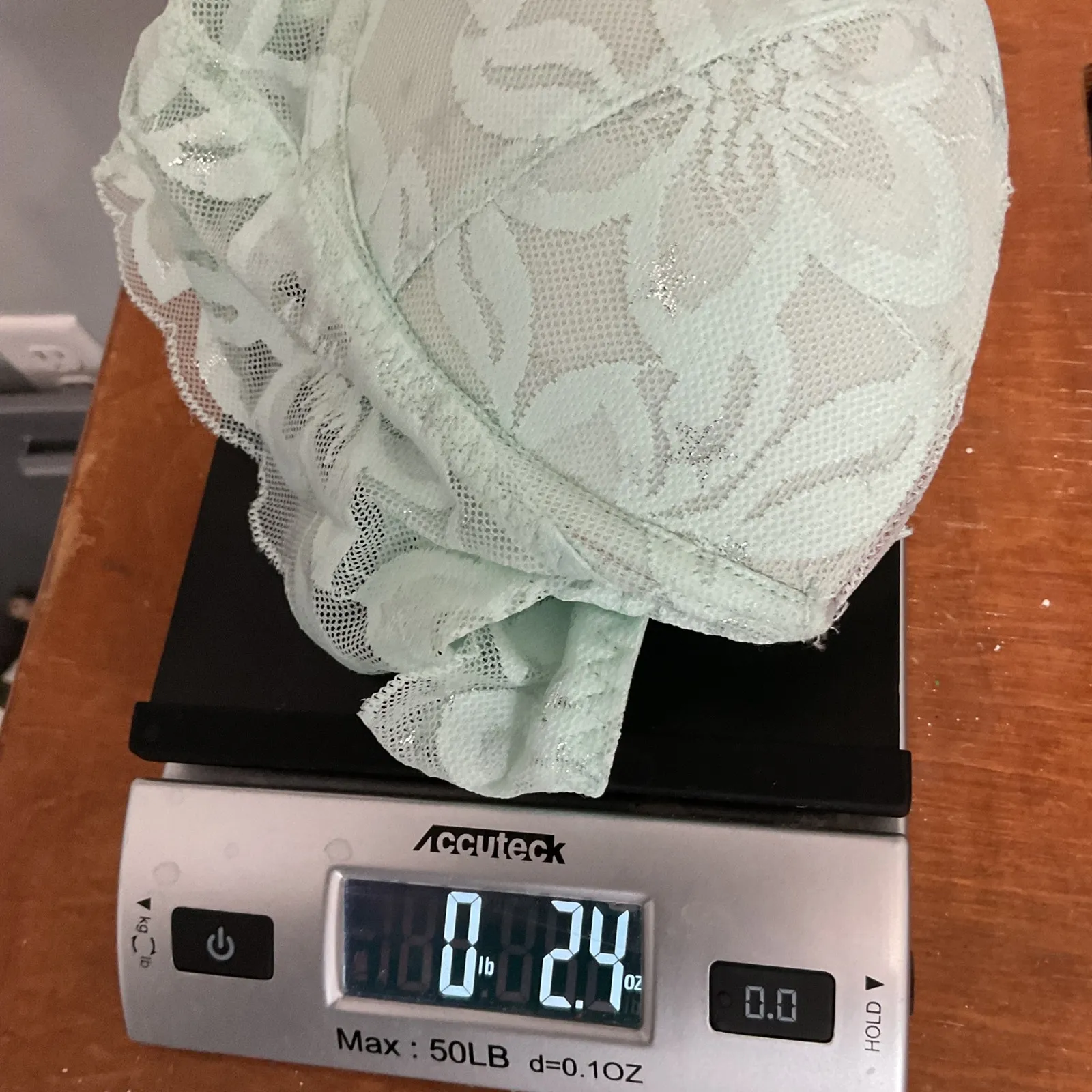 PINK by Victoria's Secret Light Blue Lace Push Up Bra Bralette Size S Green - Image 5