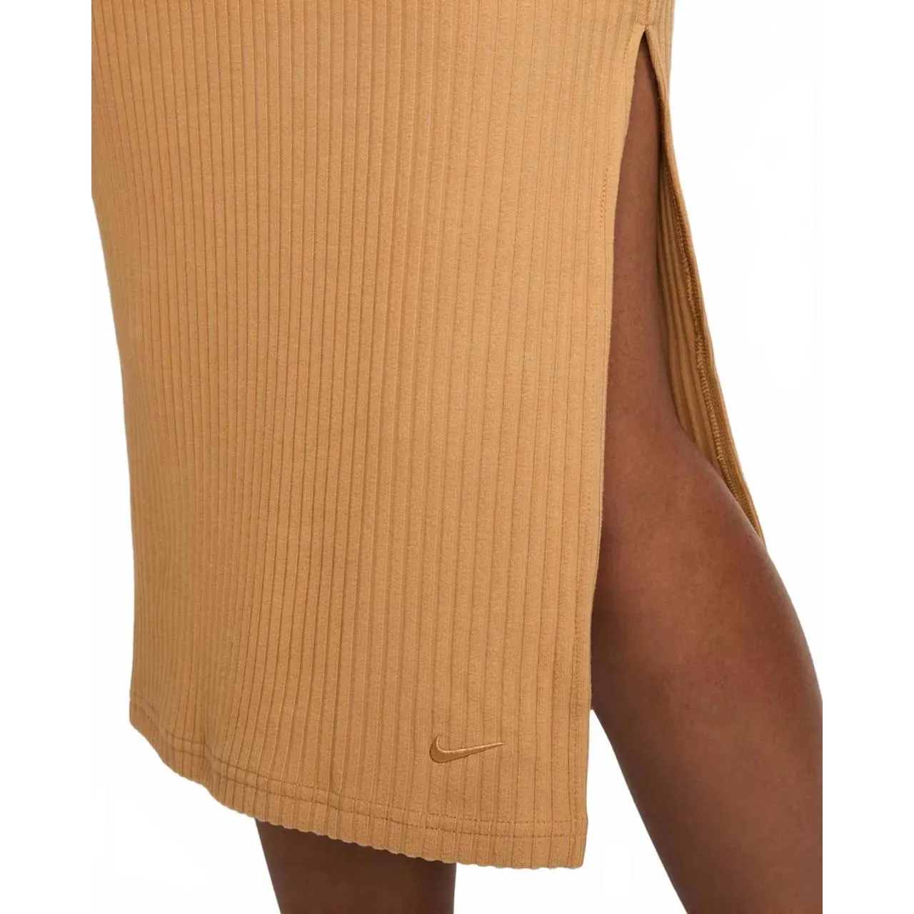 Nike Sportswear Chill Rib Slim Midi Skirt Flax/Flax NWT Medium - Image 6