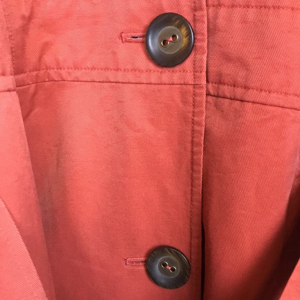 J. Jill Women’s Burnt Orange Button-Up Tie Waist Trench Coat - Image 4