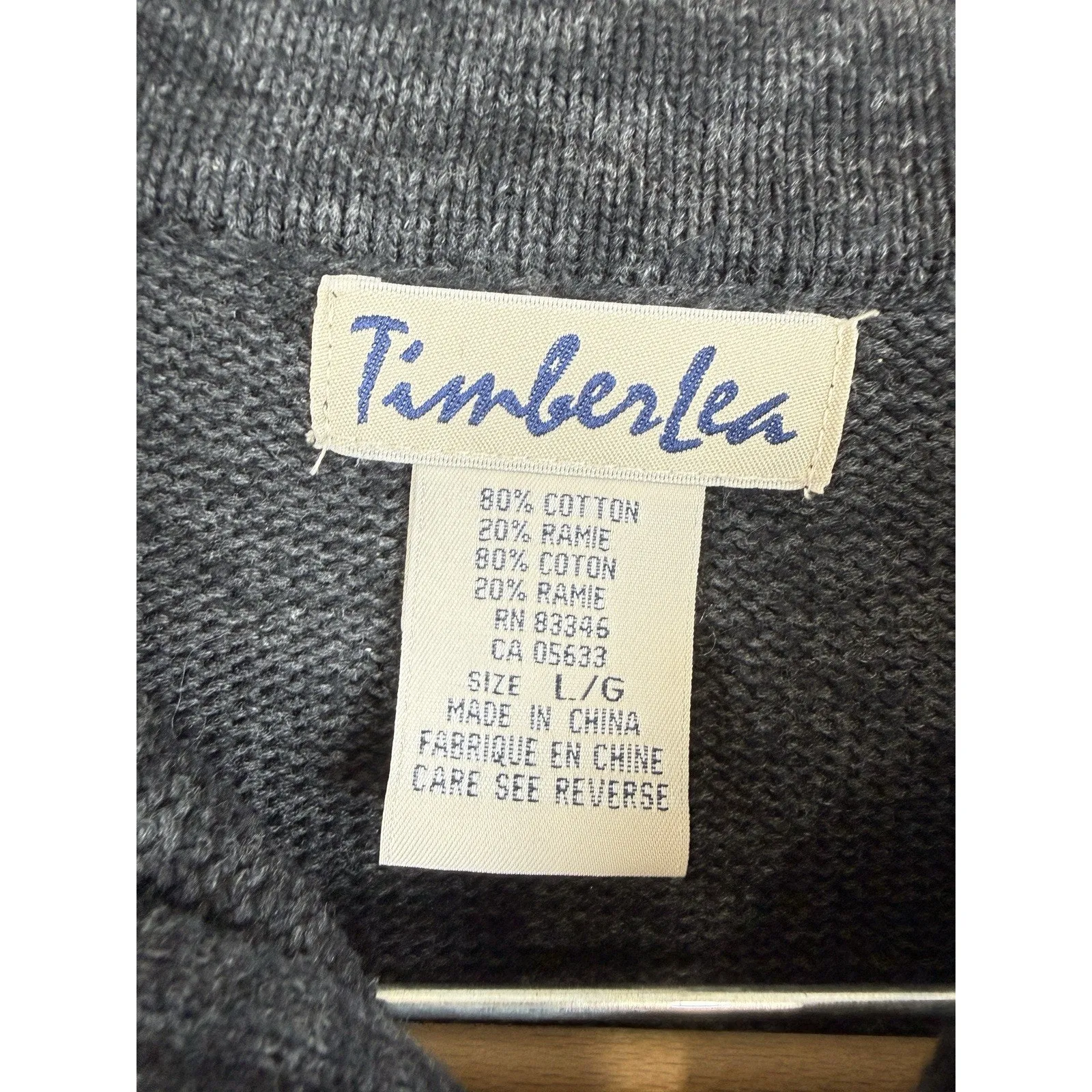 Vintage Timberlea Women’s Quarter Zip Sweater Cardinal Embroidery Knit Size L Gray Size L - Image 10