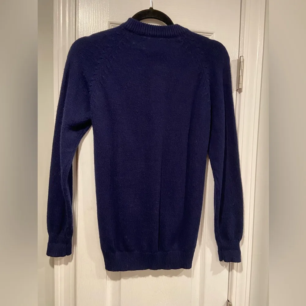 VTG Anderson Little Size M Navy Blue Cable Knit Button Front Cardigan Sweater Size M - Image 7