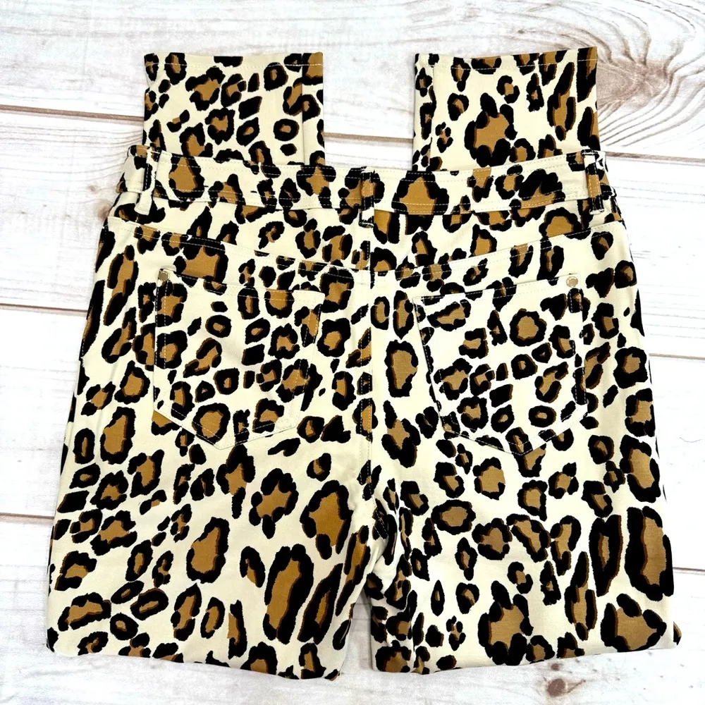 Chico’s So Slimming Leopard Print Refined Ponte Ankle Pants with Gold Hardware - Image 2
