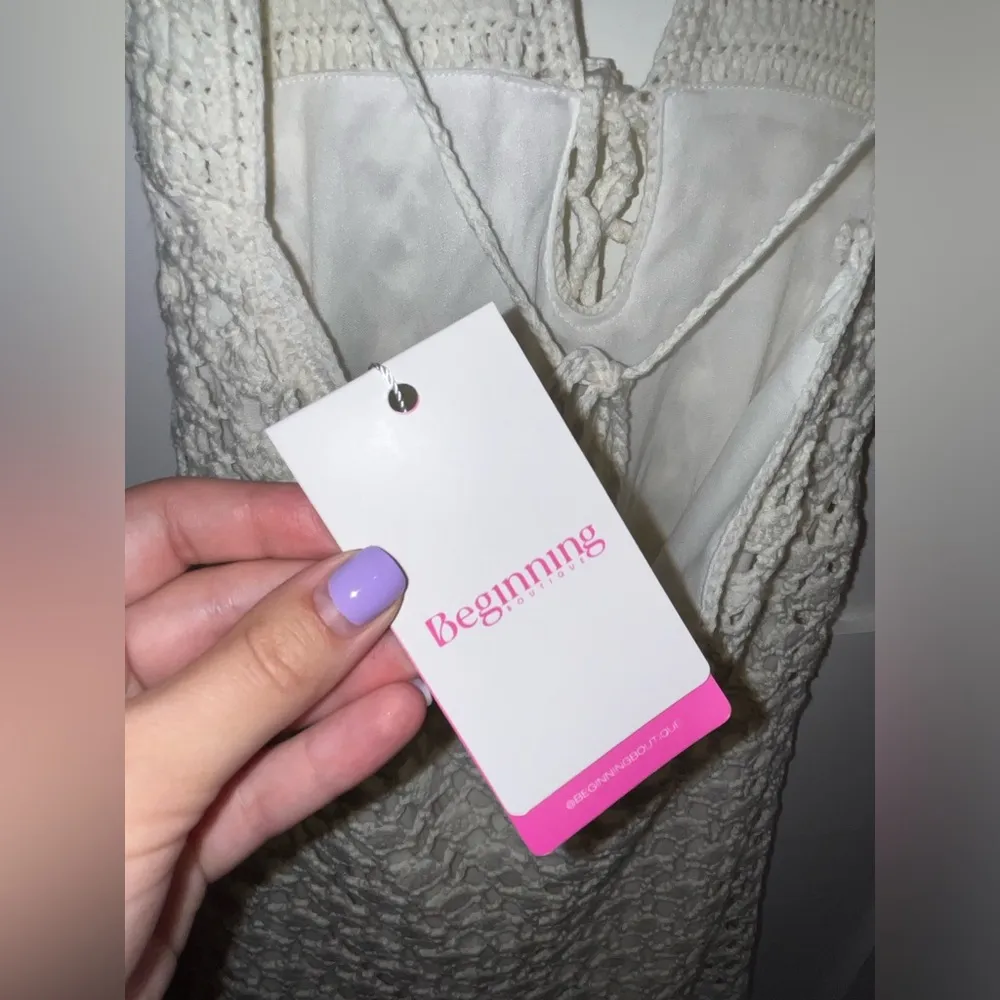 Beginning Boutique Tulip Cream Crochet Mini Dress - Image 9