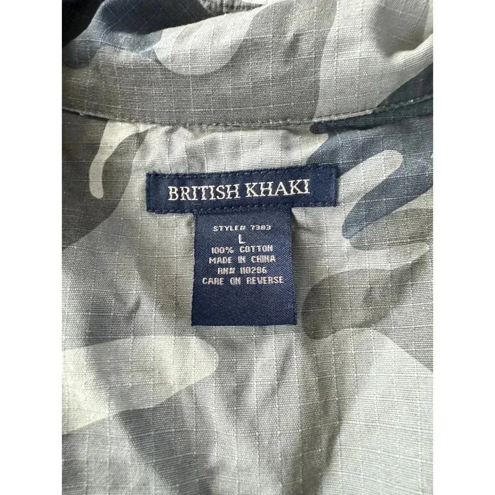 British Khaki Camo Jacket Military buttons Size L - Image 7