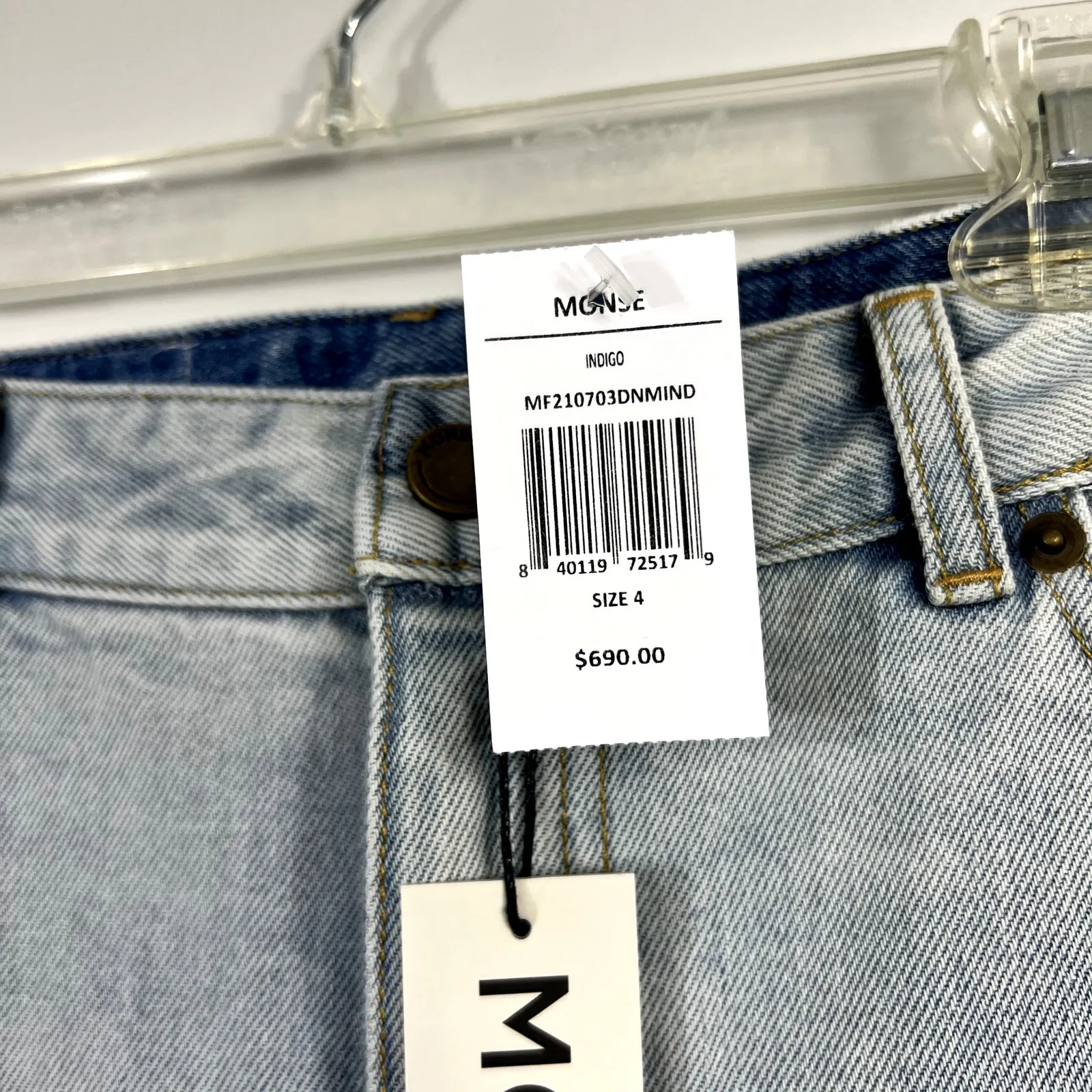 Monse Light Wash Distressed Patchwork High Rise Straight - Image 12