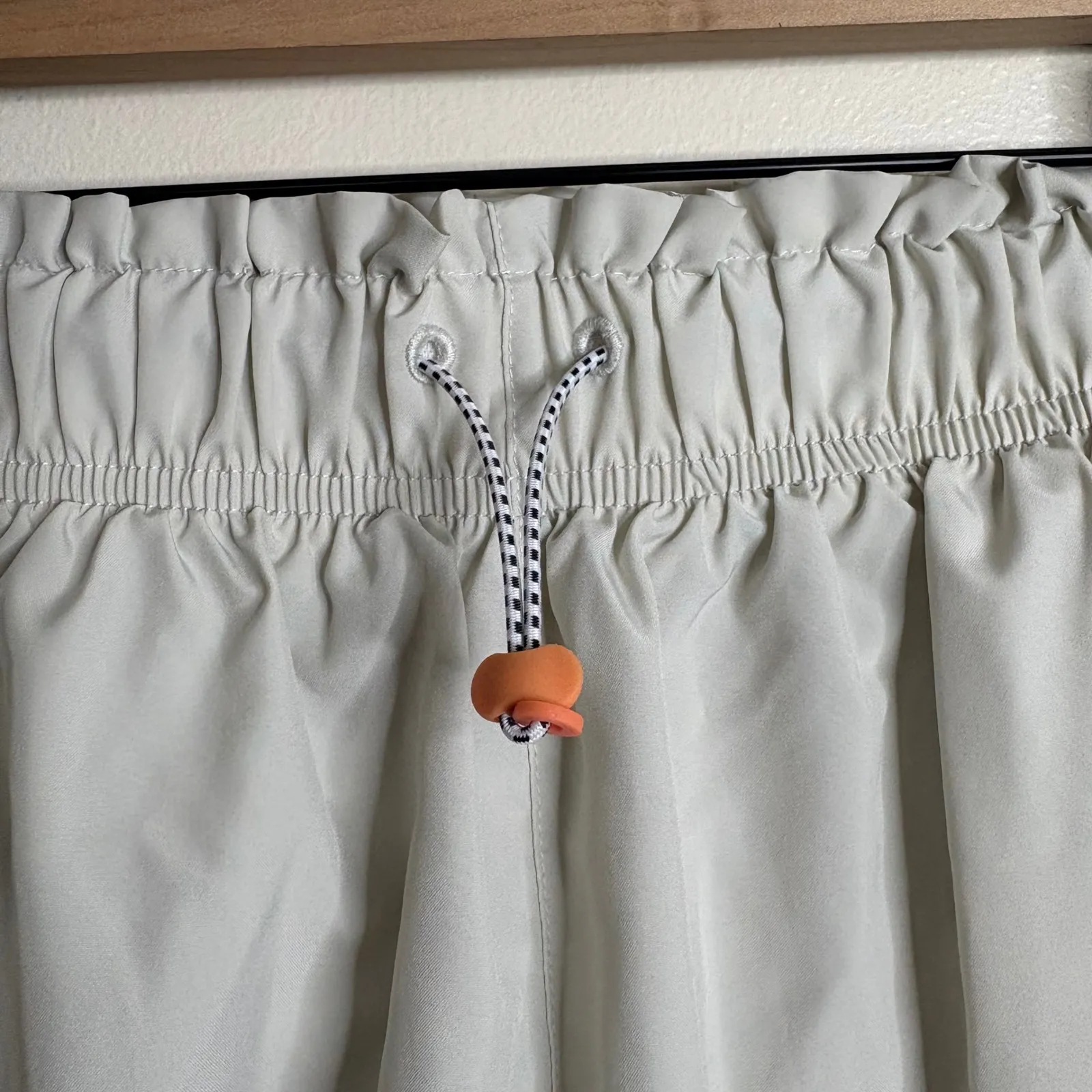 Nike Dri Fit Running Shorts Women Light Gray Orange Trim Athletic Gym Size L - Image 2