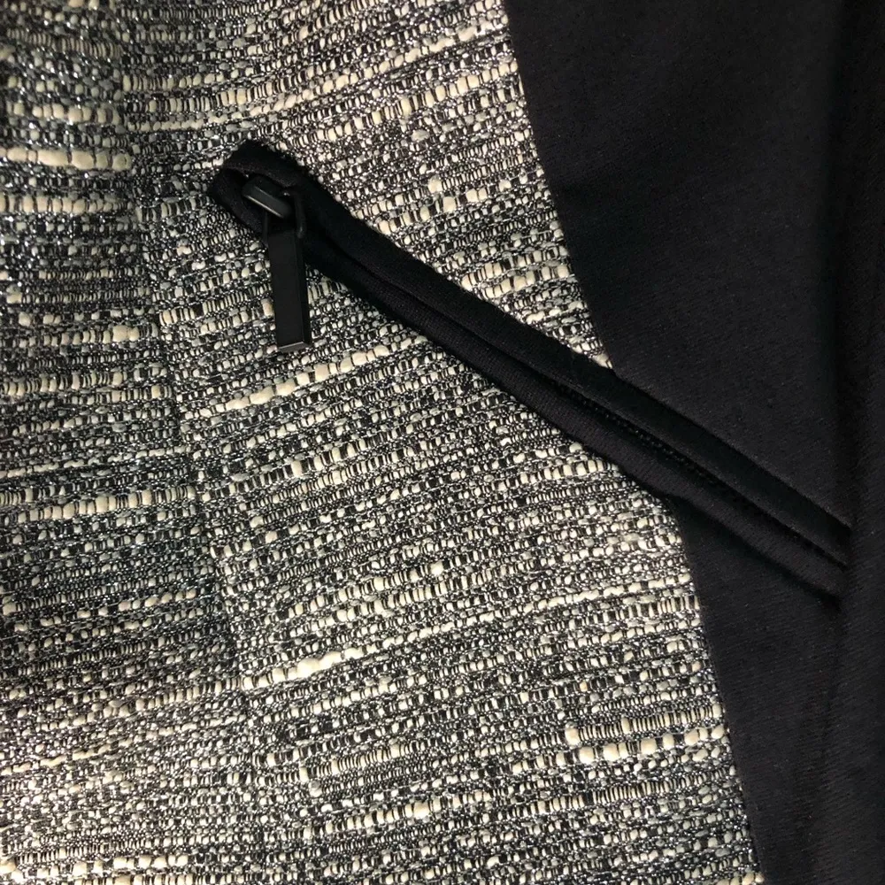 Lane Bryant silver metallic black blazer jacket size 18 plus Asymmetrical zipper - Image 12