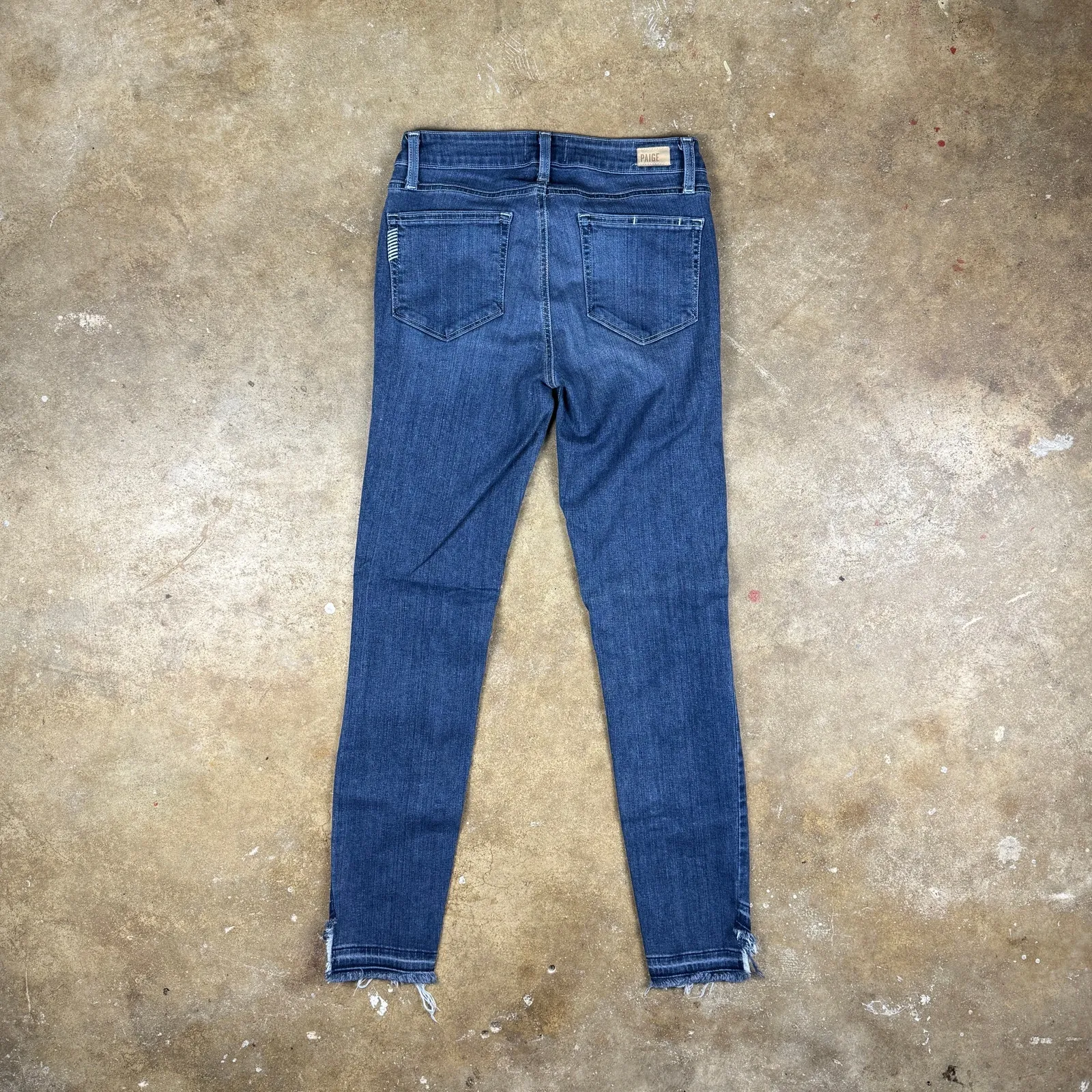 Paige Verdugo Ankle Jeans Women’s Size 27 Dark Wash‎ Raw Hem Denim Skinny - Image 4
