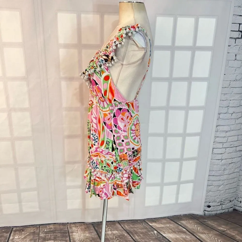 🔥🔥5 for $25 sale🔥🔥 ASOS retro Pom Pom fringe swim cover up mini dress size 2 - Image 6