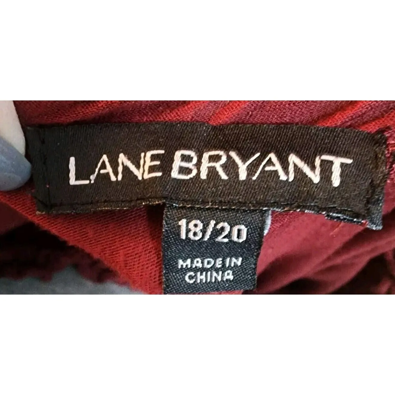 Lane Bryant Plus Size Top Blouse Burgundy Off Shoulder Short‎ Sleeve 18/20 - Image 2