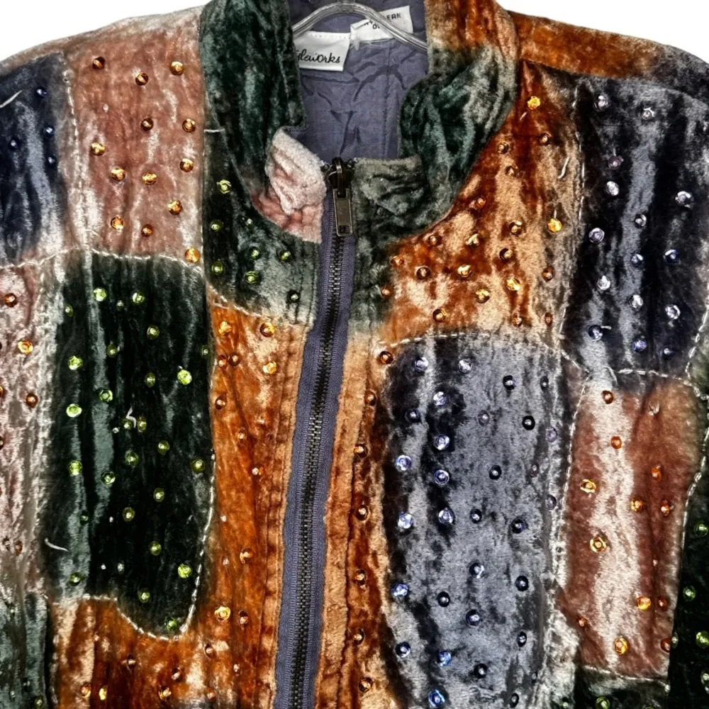 Vintage Styleworks Quilted Velour‎ Jacket Size M - Image 2