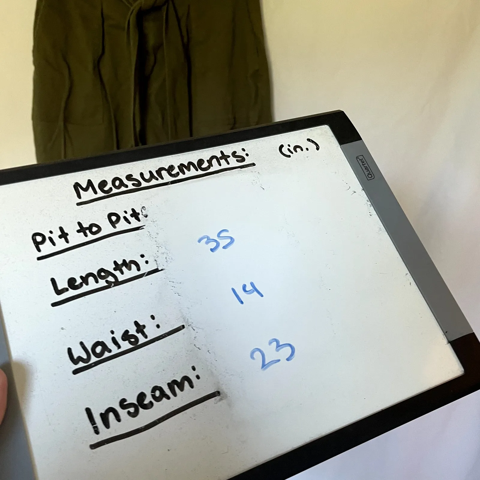 Lulus olive green paperbag pants women's size L trousers pockets belted cotton Size L - Image 3