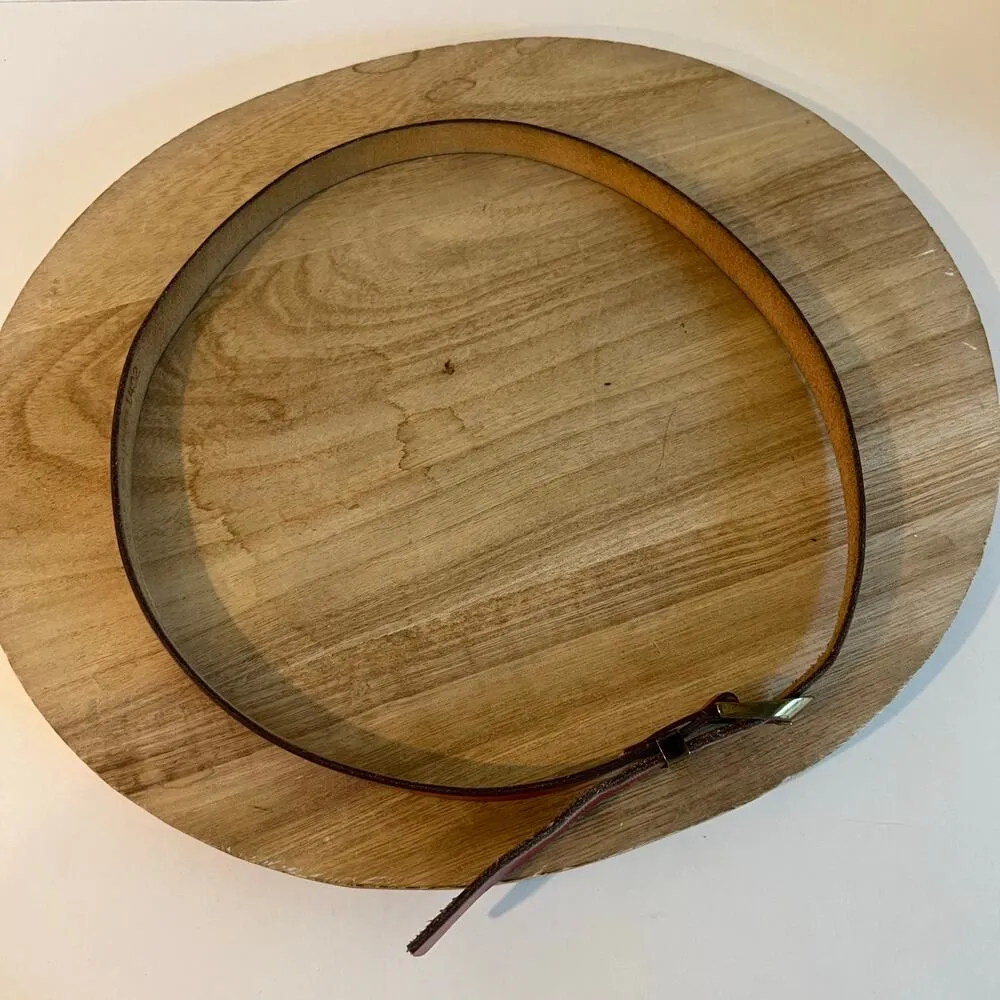 Vintage Liz Claiborne Red Genuine Saddle Leather Brass Buckle Belt Size Large - Image 10