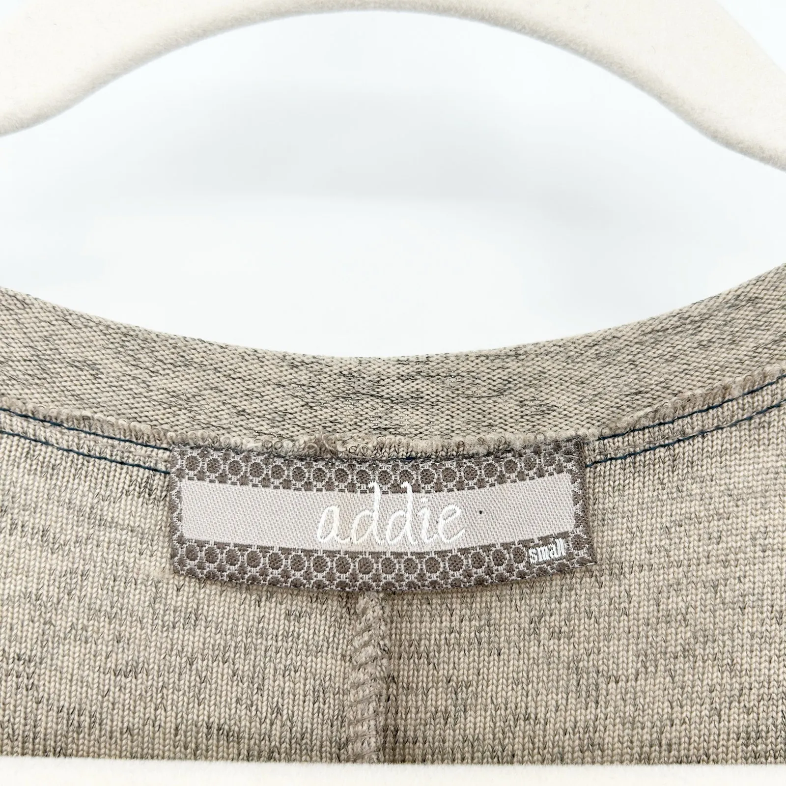 Addie Womens‎ Fall Lagenlook Oversized Striped Lace Crochet Cuff Top Size S Tan - Image 3