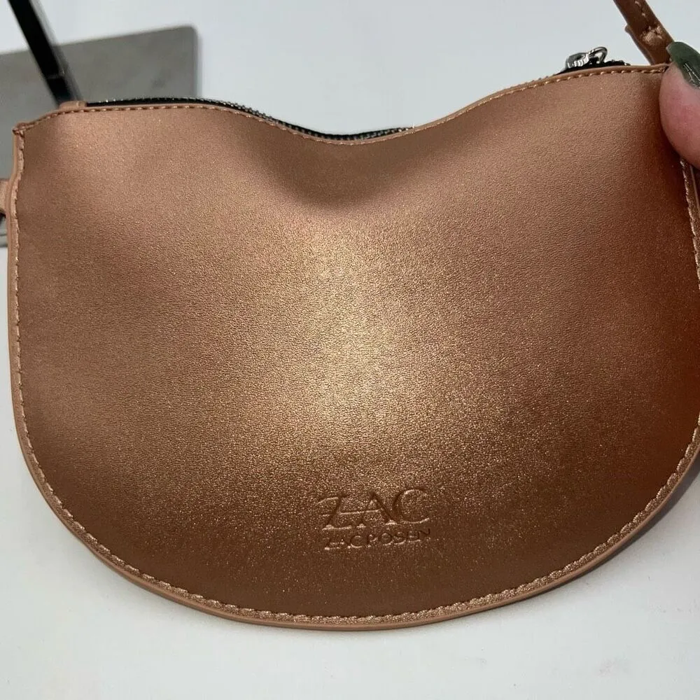 Zac Posen for Bloomingdale's Celia Rose Gold faux leather Crossbody Bag Purse Ex - Image 3