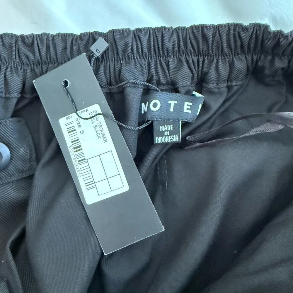 NWT Motel Eilid Wide Leg Trouser In Drill Black - Image 4