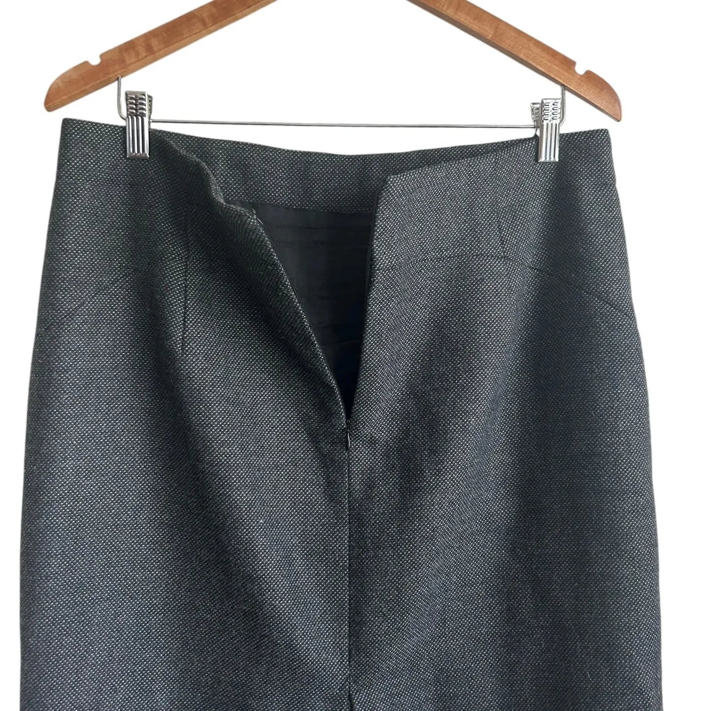 Banana Republic Women Career Pencil Skirt 12 Black Tweed Wool Blend‎ Classic - Image 4