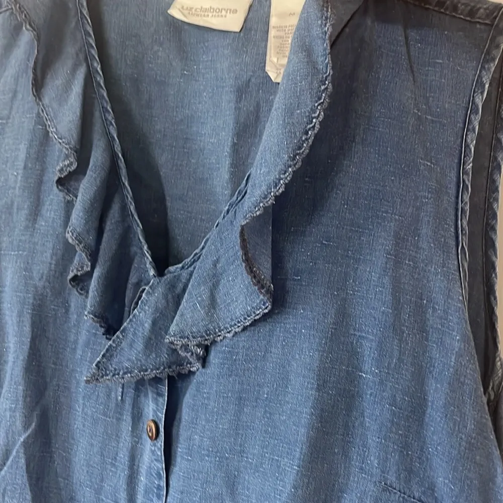 Super Cute Ruffle Button Down Tank - Image 5