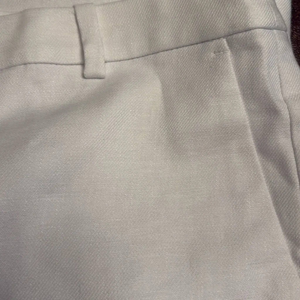 J Crew women’s Kaya pant in stretch linen blend flare lined white Size 10 NWT - Image 7