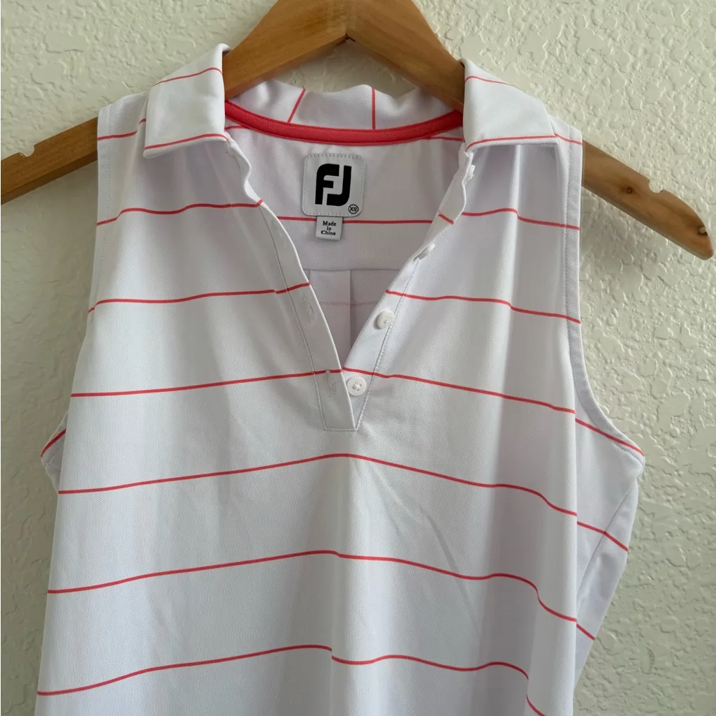FootJoy Titleist Golf Racerback Pinstripe Tank Women Size XS Pink White - Image 4