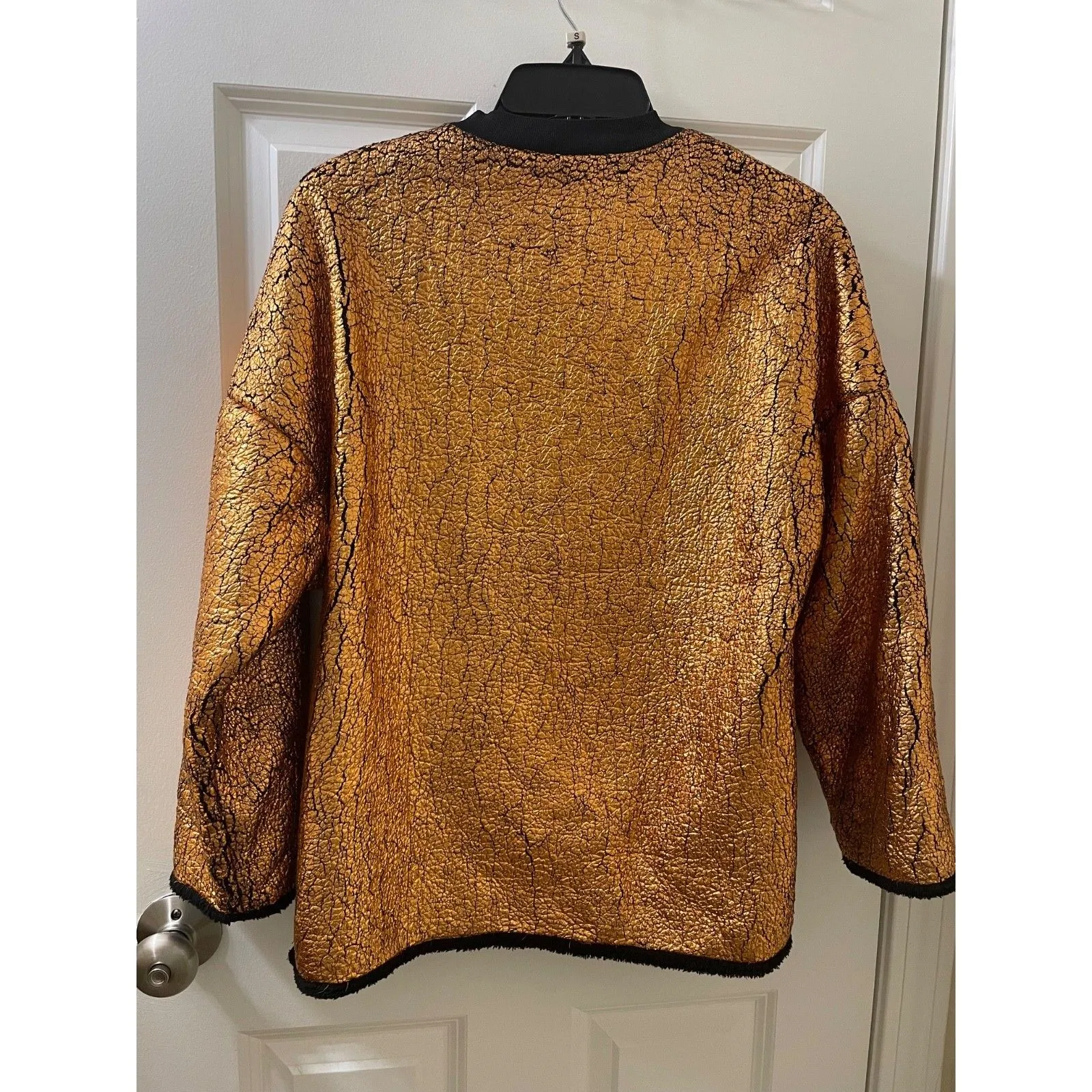 3.1 PHILLIP LIM Foil Copper Black CUT AWAY Self Underlayer SWEATSHIRT S - Image 8