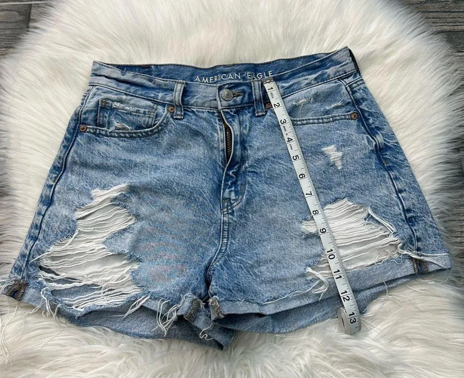 Ripped High Rise Mom Shorts - Image 6