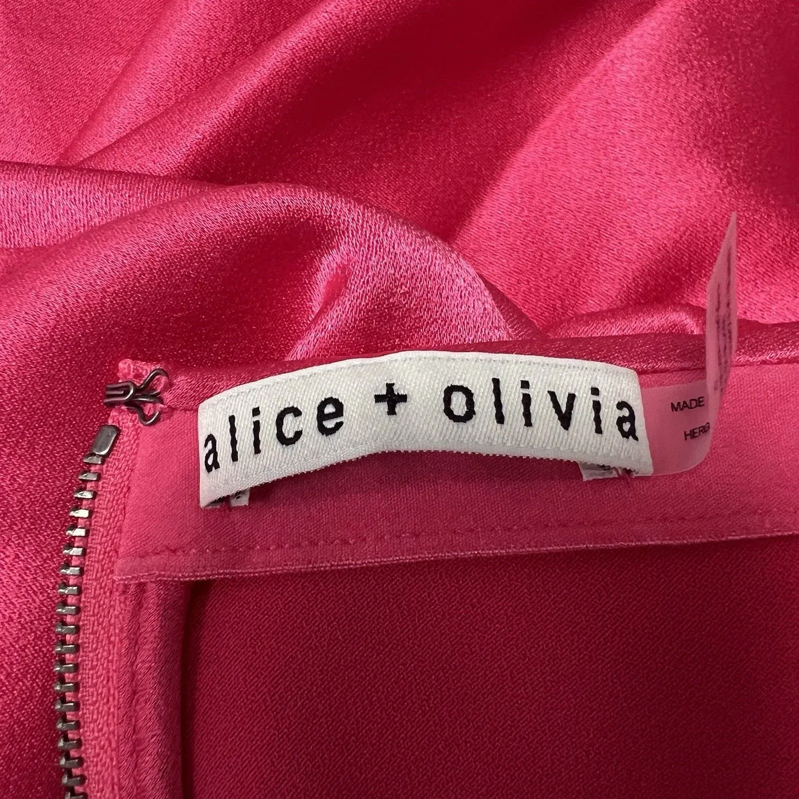 Alice + Olivia Rosa Slip Skirt  Pink Asymmetric Feminine Satin Women's Size 10 - Image 12