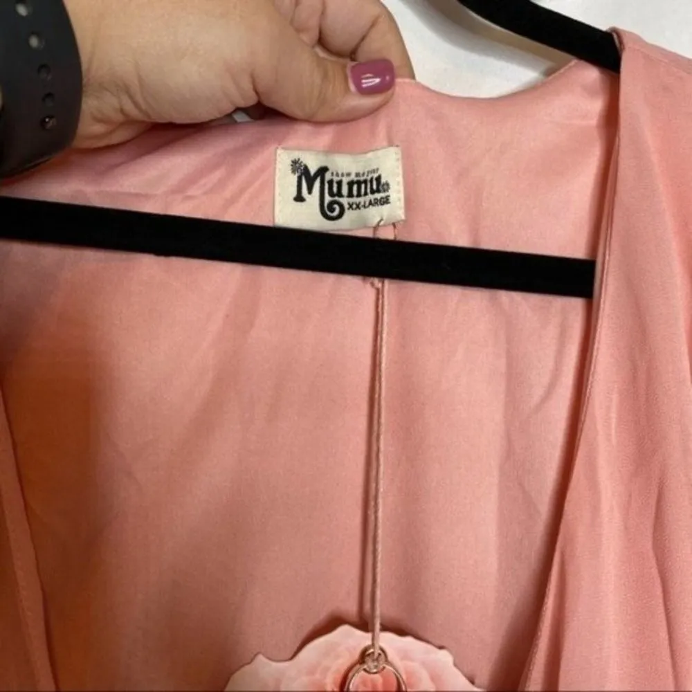 NWT Show Me Your Mumu Noelle Flutter Wrap Dress in Rustic Mauve Crisp Size XXL - Image 6