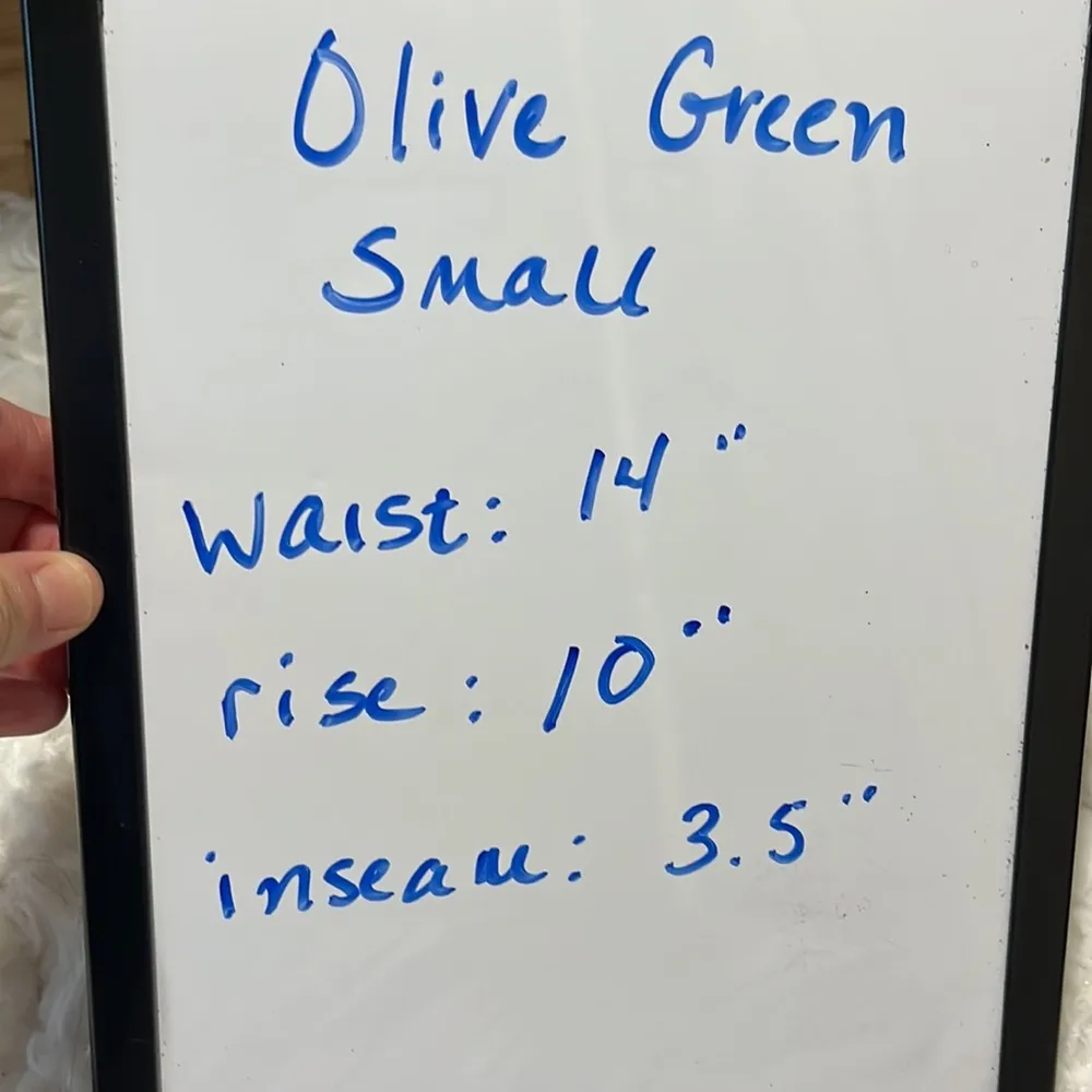 Comfy Twill Shorts Cotton Spandex Olive Green Elastic Drawstring Womens S Knit - Image 9