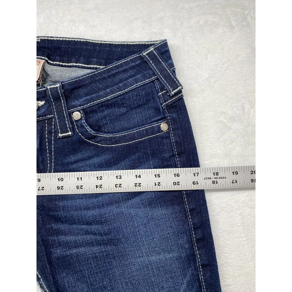 True Religion Disco Billy Big T Jeans Women's Size 28 Bootcut Dark Wash USA Made - Image 4