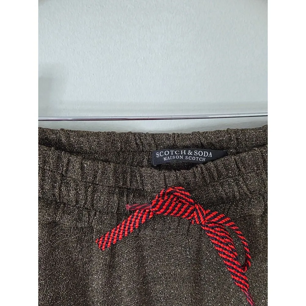 Scotch & Soda Metallic Bronze Track Pants with Side Stripe Size XS - Image 6