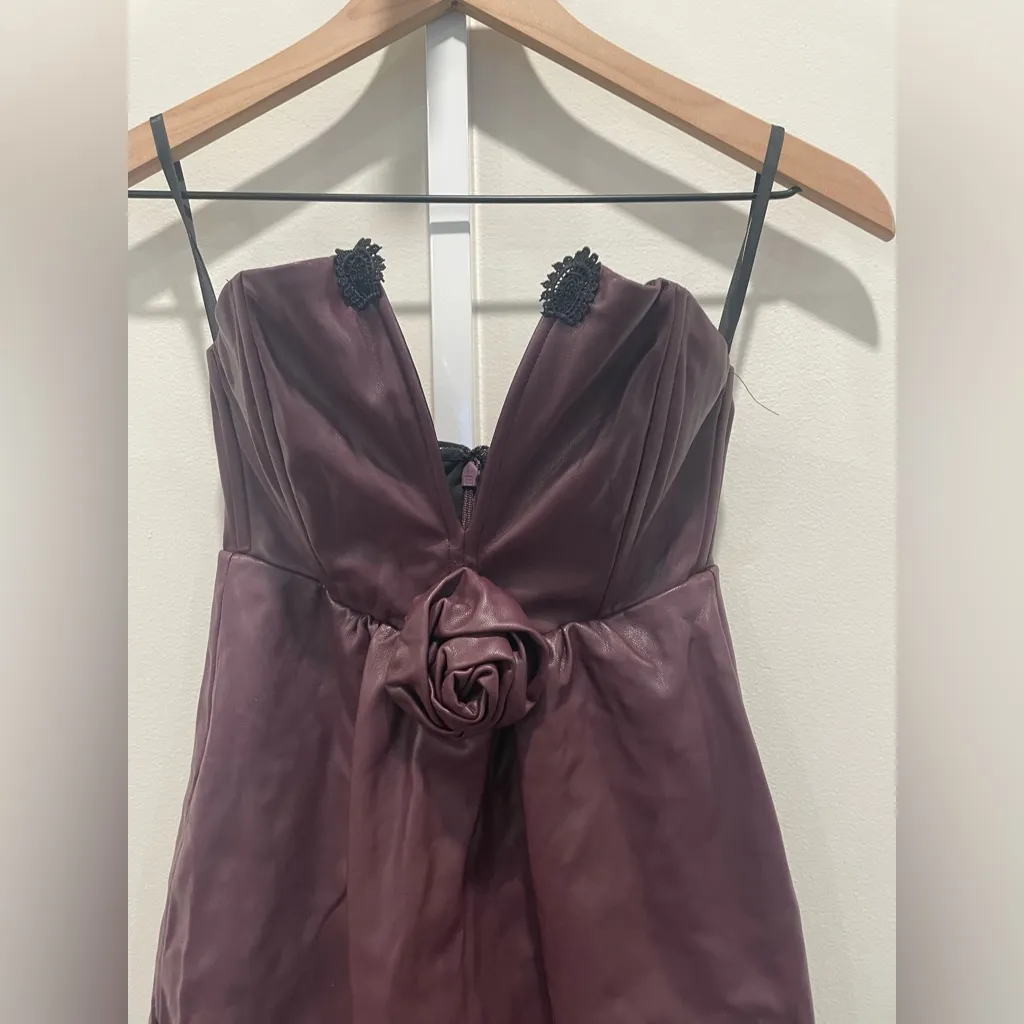 Ashley Park X RTR Voila Vegan Leather Dress‎ Size 2 Purple - Image 4