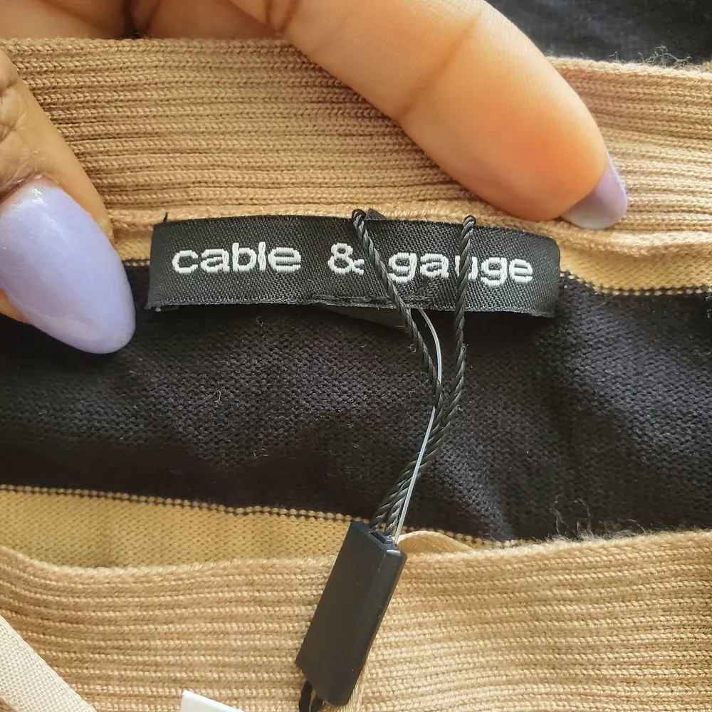 Cable & Gauge Striped Lightweight Sweater XL - Image 5